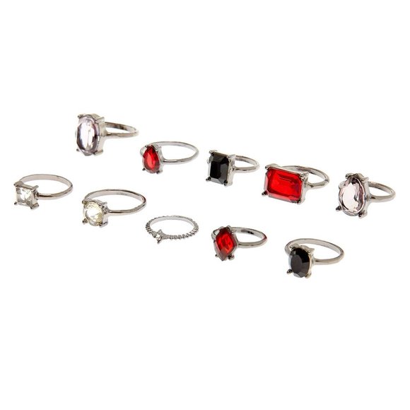 New HEMATITE GOTHIC GLAM RINGS - 10 PACK NWT - Picture 5 of 6